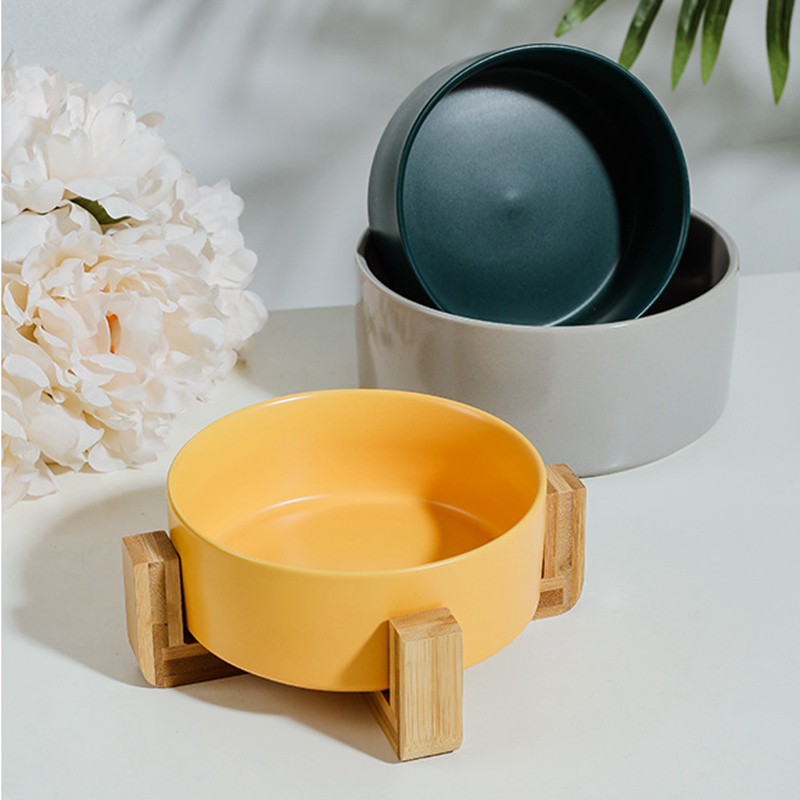 Non-Slip Mat Matt Pink Ceramic Cat Dog Bowl No Spill Pet Food Water Feeder Cats Small Large Dogs 850ml