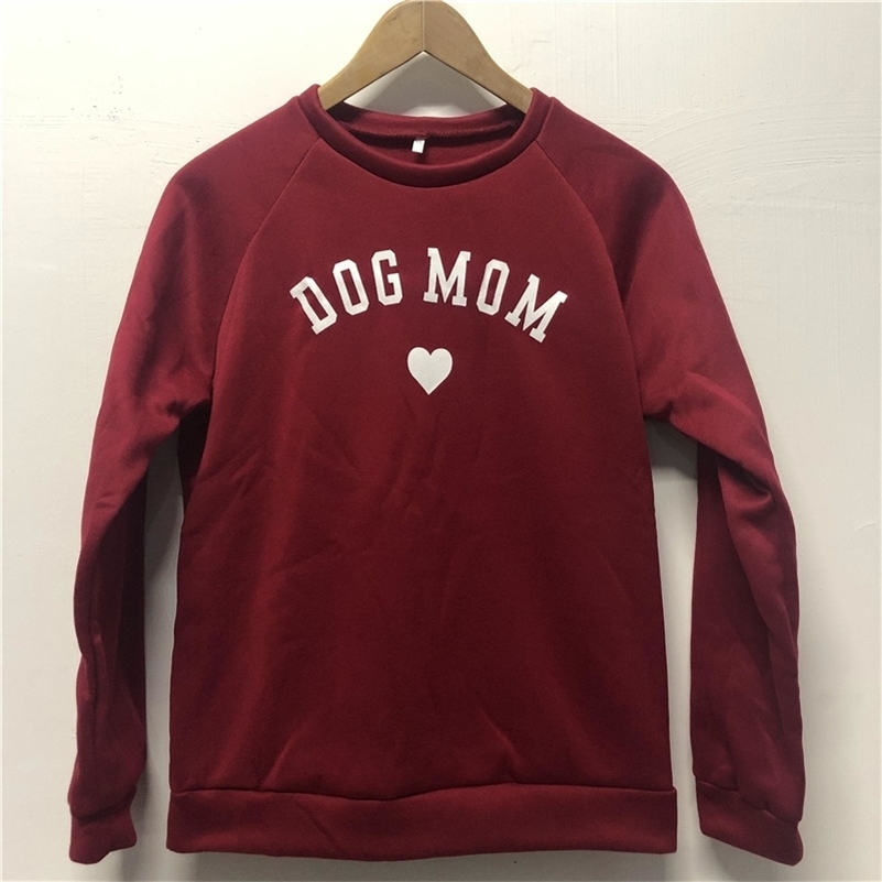 Women Fashion Hoodies Long Sleeve Spring Autumn Tops Ladies Casual Sweatshirt Dog Mom Pet Lovers O-Neck Female Pullover 201102