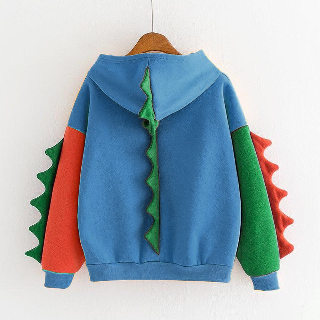 JAYCOSIN Hoodies Women Sweatshirts Modis Women Casual Loose Long Sleeve Splice Dinosaur Sweatshirt For Winter Vetement Femme NOV 200924