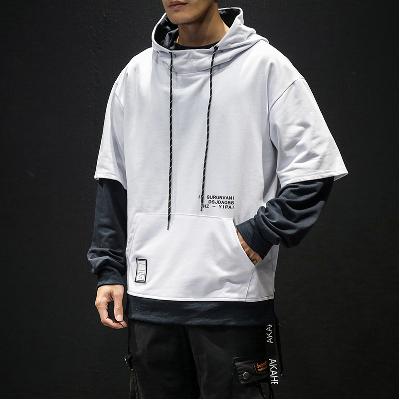 Autumn Arrival Men's Sweatshirt Fashion Patchwork Hoodies Mens Casual Letter Hoodies Hip Hop Hooded Sweatshirts US Size 201127