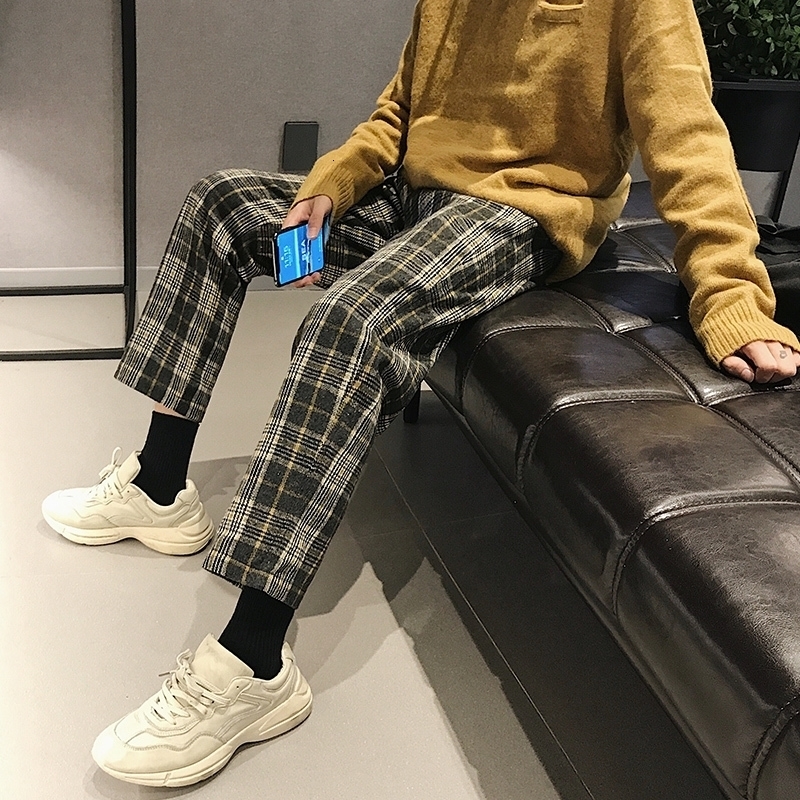 2021 New Men's Thickening Woolen Cloth Lattice Printing Leisure Casual in Warm Straight Pants High Quality Loose Trousers S-xl Qoko, Picture color 
2021 New Men's Thickening Woolen Cloth Lattice Printing Leisure Casual in Warm Straight Pants High Quality Loose Trousers S-xl Qoko, Picture color