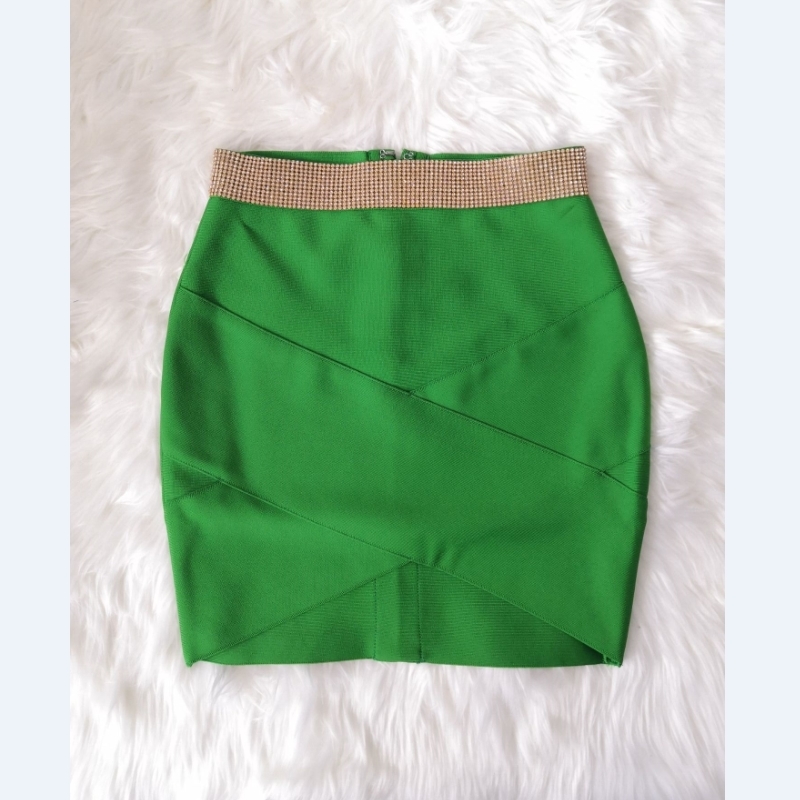 High Quality Red Black White Gold Silver Waist Rayon Mini Bandage Skirt Night Club Party Skirt 210309