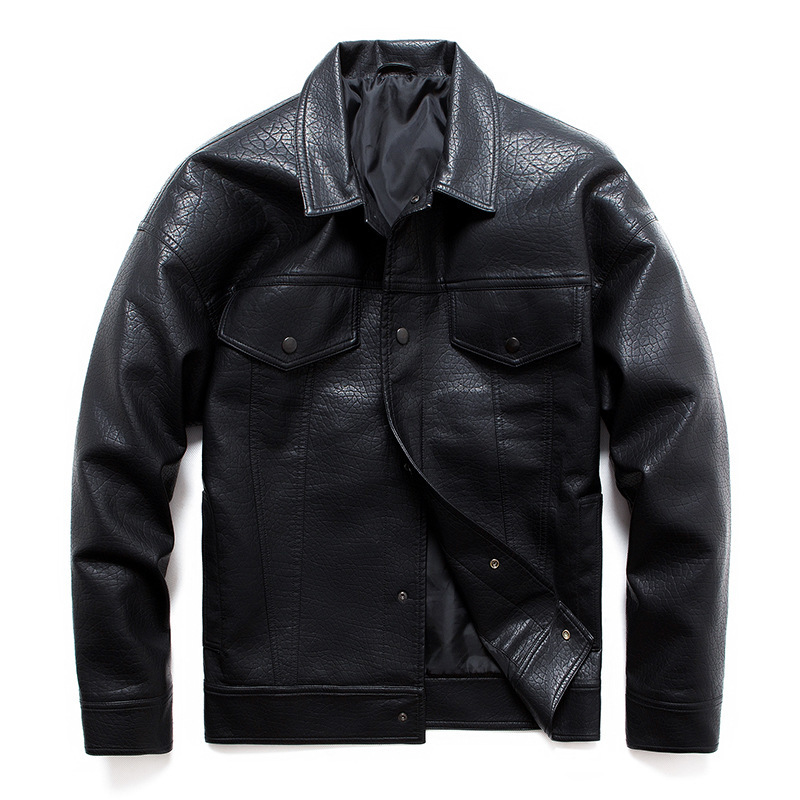 men's leather & faux jaquetas de couro pu com lapela masculinas, jaqueta casual lavado vários bolsos para primavera e outono 5xl 3, Black
men's leather & faux jaquetas de couro pu com lapela masculinas, jaqueta casual lavado vários bolsos para primavera e outono 5xl 3, Black