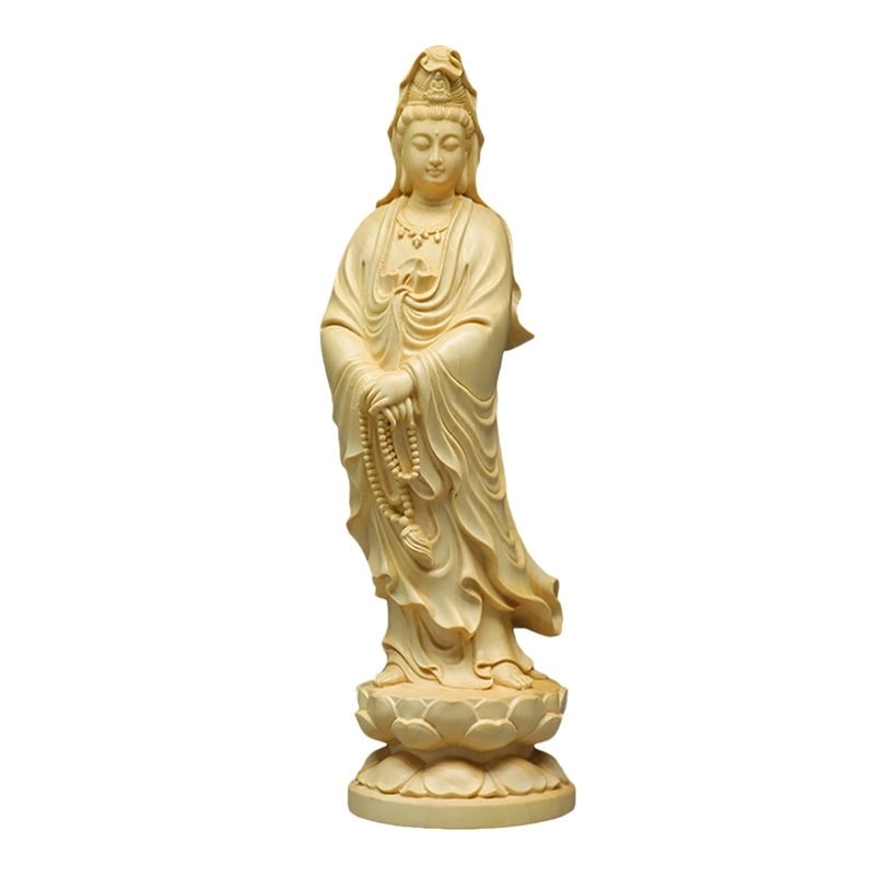 

Mercy Goddess Guanyin Buddha Statue xquisite Small Statues Gift Chinese Home Decor Wall Sculpture Car Accessories 211229