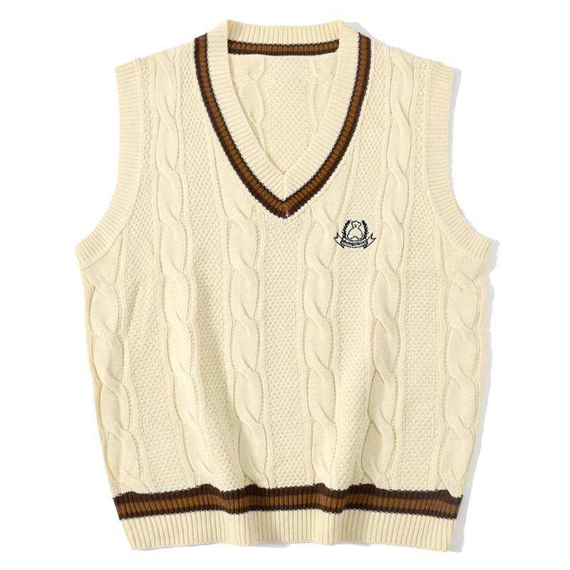 Men' Vests 2021 Harajuku Bear Embroidered Sleeveless Vest Loose Streetwear Retro Knitted Sweater Pullover England Style Outwear, Black
Men' Vests 2021 Harajuku Bear Embroidered Sleeveless Vest Loose Streetwear Retro Knitted Sweater Pullover England Style Outwear, Black