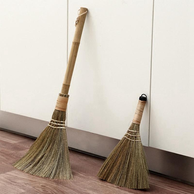 Handmade Sweeping Broom For Household Duster Cleaning Tool Useful Straw Braided Home Cleaning Broom Long Section