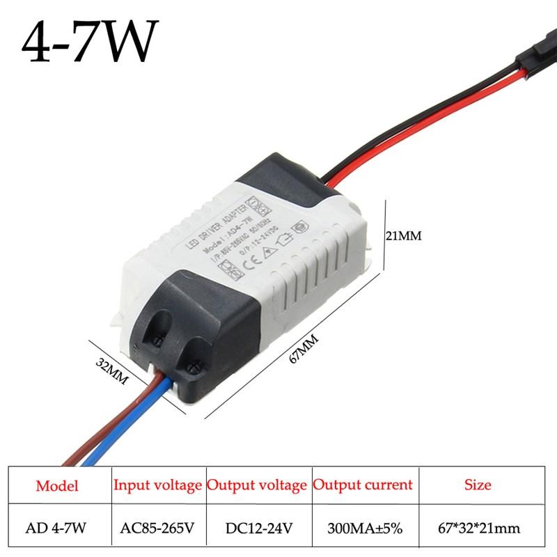 AC85-265V LED Driver Adapter Power Supply LED Light Lamp Lighting Transformer 300mA 1-3W 5W 7W 12W 15W 24W