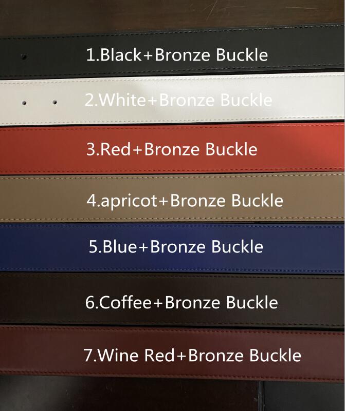 2021 Men Women Solid Belt Womens Genuine Leather Black And White Color Bronze g buckle Designer Cowhide For Mens Luxury 38mm with box, Belt and box
2021 Men Women Solid Belt Womens Genuine Leather Black And White Color Bronze g buckle Designer Cowhide For Mens Luxury 38mm with box, Belt and box