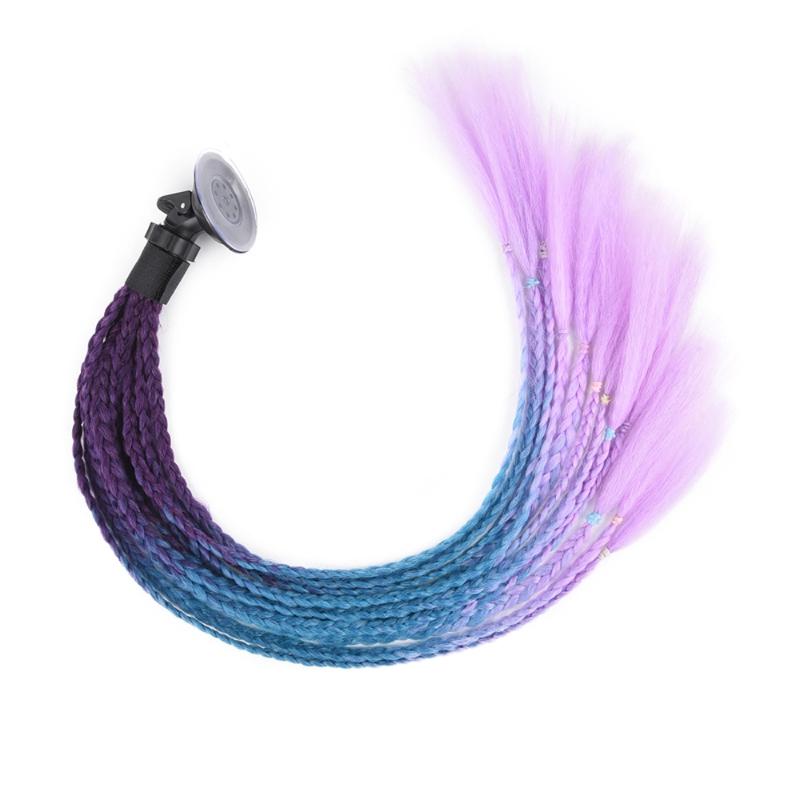 Synthetic Wigs Helmet Braid Motorcycle Motorbike Women Crochet Hair Box Ponytail