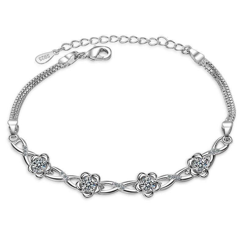 Charm Bracelets Standard 925 Silver Buckle Jewelry White Zircon Bracelet Beautiful Women's Wedding
Charm Bracelets Standard 925 Silver Buckle Jewelry White Zircon Bracelet Beautiful Women's Wedding