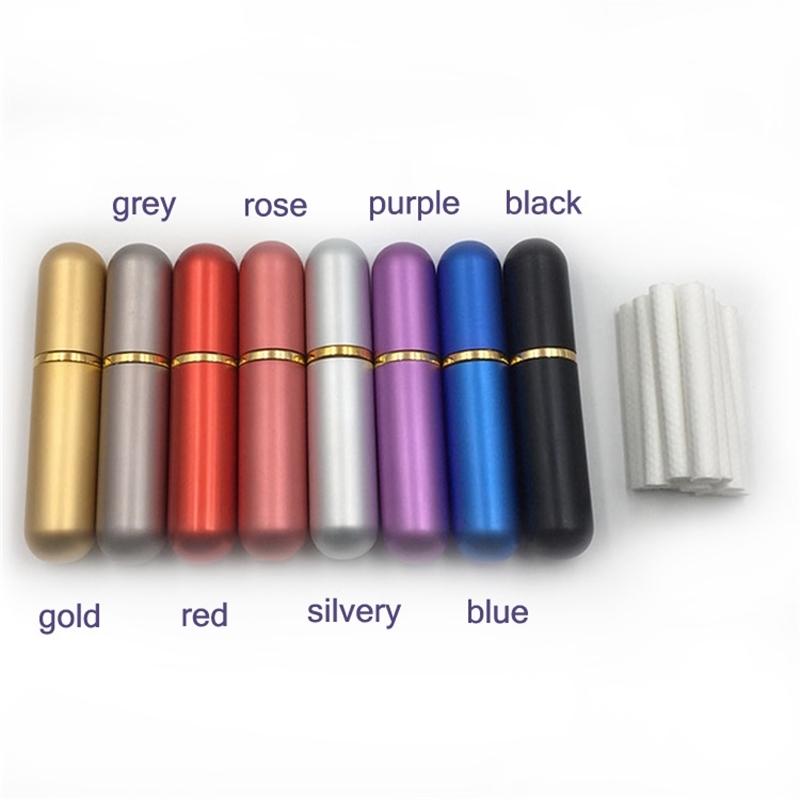 Aluminum Blank diffuser Nasal Inhaler refillable Bottles For Aromatherapy Essential Oils With High Quality Cotton Wicks
Aluminum Blank diffuser Nasal Inhaler refillable Bottles For Aromatherapy Essential Oils With High Quality Cotton Wicks