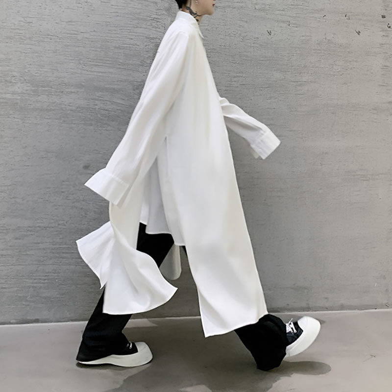 XITAO Style Medium Blouse Casual Patchwork Full Sleeve Loose Solid Color Shirt Women Spring New Yamamoto Style Top DMY3984 210225