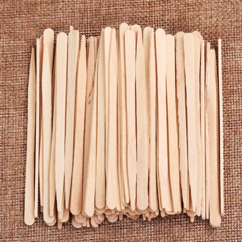 Electric Nose & Ear Trimmers 100Pcs Disposable Wooden Waxing Stick Wax Bean Wiping Hair Removal Beauty Bar Body Tool