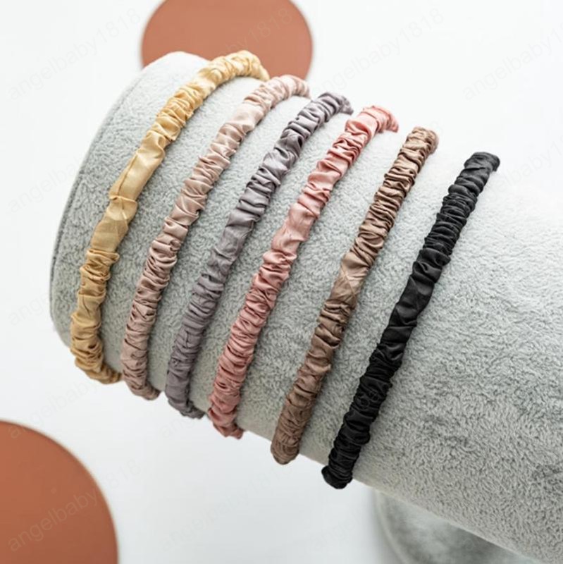 Silky Hairbands Pleated Women Head Hoops Candy Color Girls Hair Sticks Elegant Headband Hair Accessories 6 Colors Optional