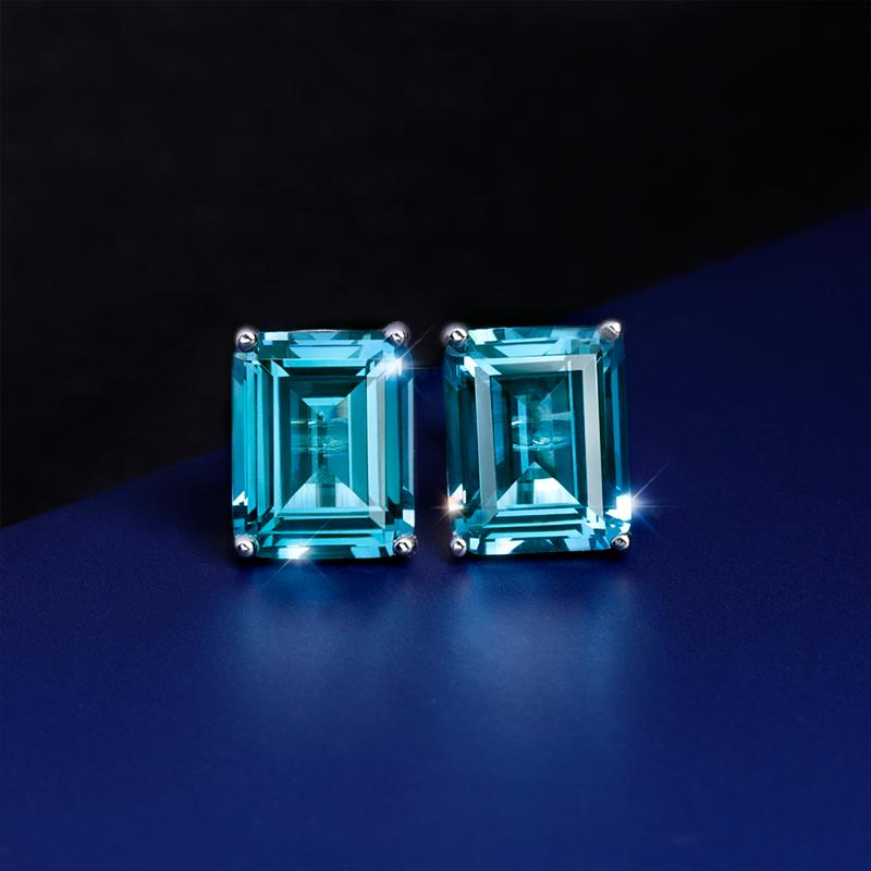 Stud 100% 925 Sterling Silver Emerald Cut Tourmaline Sapphire Earrings Evening Banquet Flashing Exquisite Jewelry
Stud 100% 925 Sterling Silver Emerald Cut Tourmaline Sapphire Earrings Evening Banquet Flashing Exquisite Jewelry