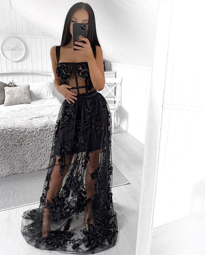 Celebrity High Quality Red White Black Lace Sleeveless Hollow Out Long Rayon Bandage Dress Evening Party Elegant Dress 210309
