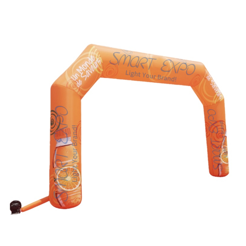 Inflatable Race Arch 0.8xW8xH4m for Sports Activity Promotion Event with Custom Printing and Base Blower