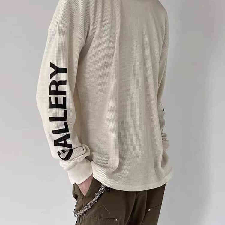 Galery dept co lettered printed long sleeve T-shirt waffle trend loose crew neck bottomed shirt men' fashion md, Apricot
Galery dept co lettered printed long sleeve T-shirt waffle trend loose crew neck bottomed shirt men' fashion md, Apricot