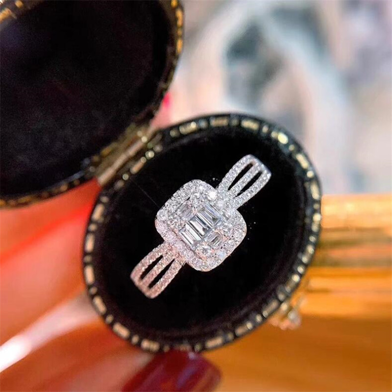 2024 Jewelry Wedding Rings: Sterg Sier Princess Cut White Topaz Bridal Ring Set ea2e