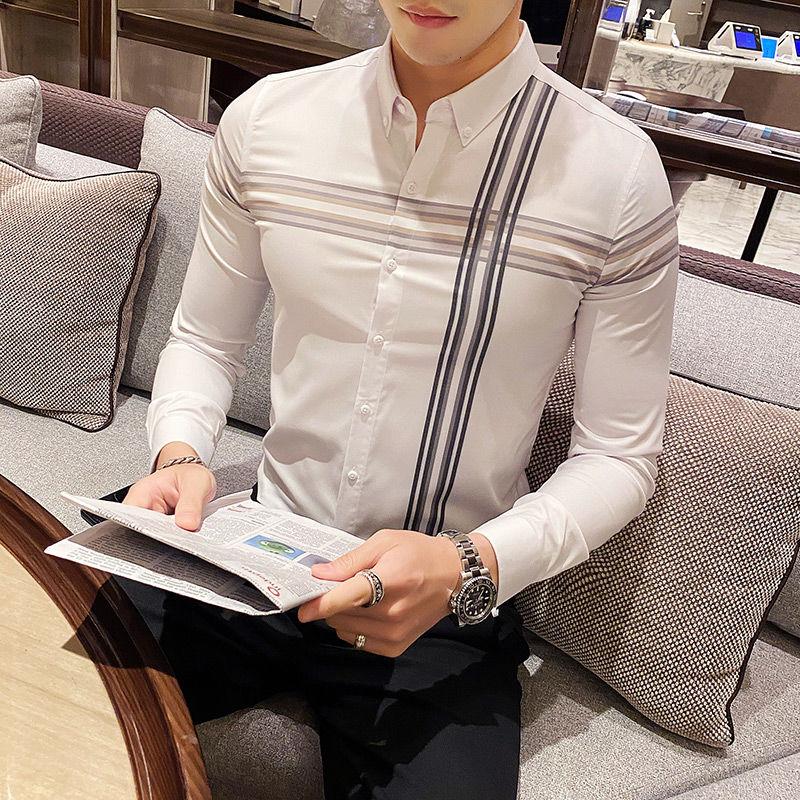 Men's shirt 2021 Autumn new slim solid color gentleman long sleeve shirt loose casual lapel personality youth men's wear, Khaki
Men's shirt 2021 Autumn new slim solid color gentleman long sleeve shirt loose casual lapel personality youth men's wear, Khaki