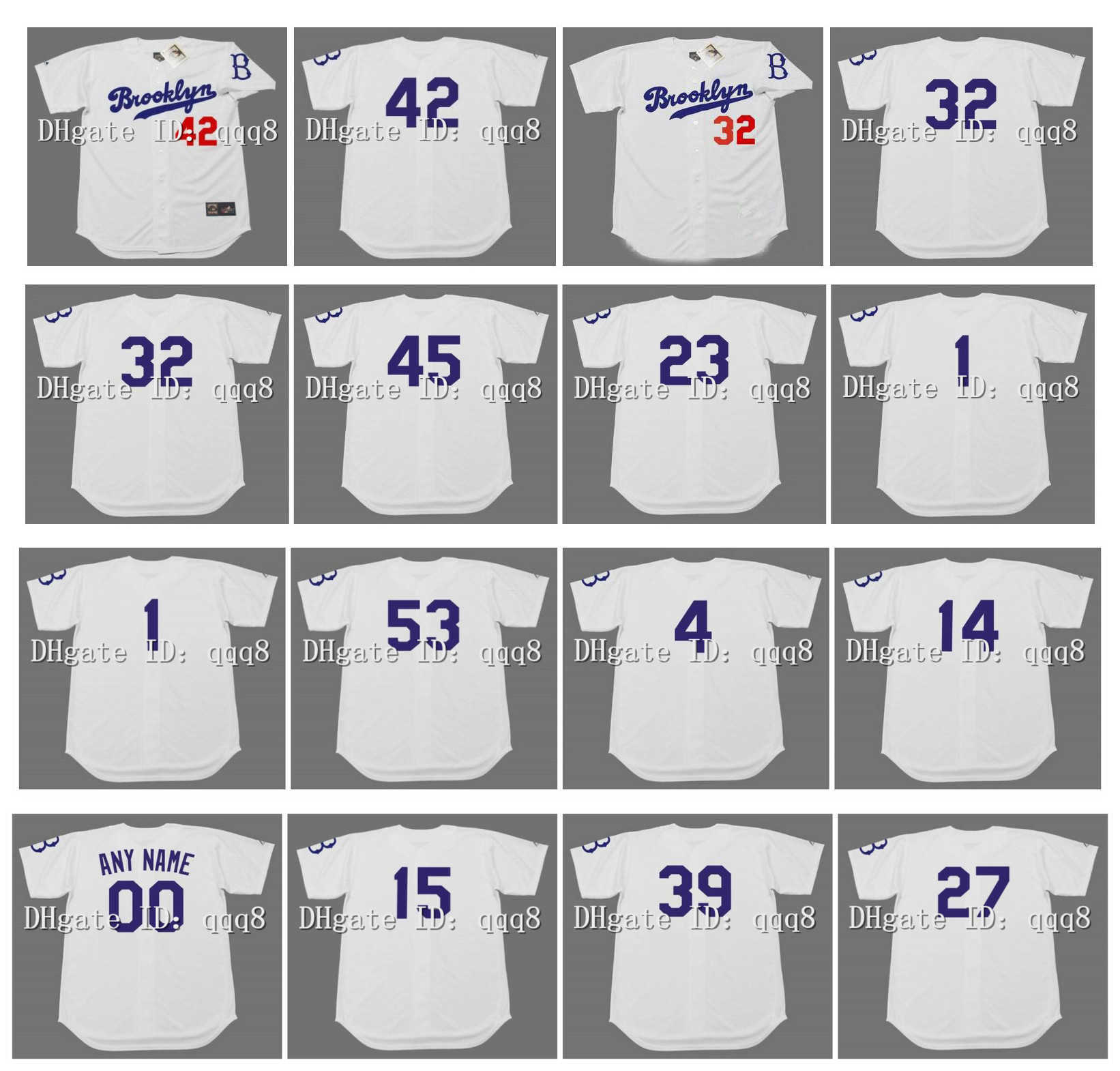 1955 Brooklyn JACKIE ROBINSON Jersey SANDY KOUFAX Don Zimmer Duke Snider Carl Erskine PEE WEE REESE LASORDA DRYSDALE HODGES PODRES White, Black
1955 Brooklyn JACKIE ROBINSON Jersey SANDY KOUFAX Don Zimmer Duke Snider Carl Erskine PEE WEE REESE LASORDA DRYSDALE HODGES PODRES White, Black