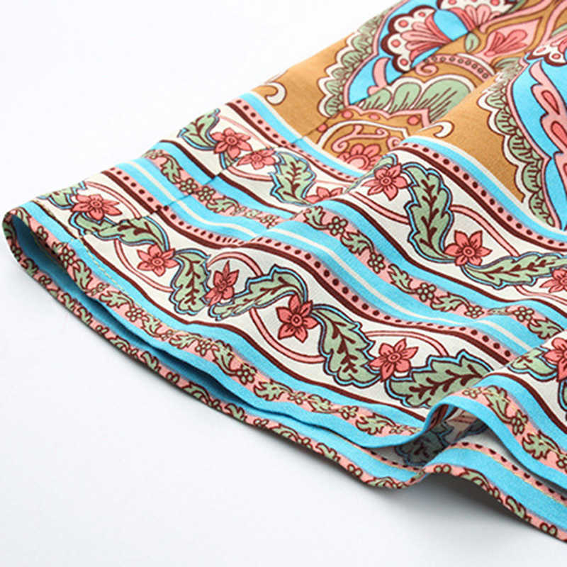 Vintage Floral Print Maxi Dress Women Boho Sleeveless Long V-neck cotton high quality Casual beho beach es 210524