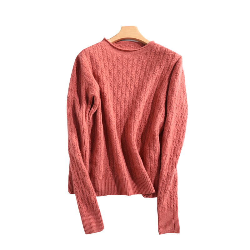100% Merino Wool Cashmere Sweater Women Winter Warm O-Neck Long Sleeve Ladies Pullover knitted Autumn Jumper Vintage Sweater 210218