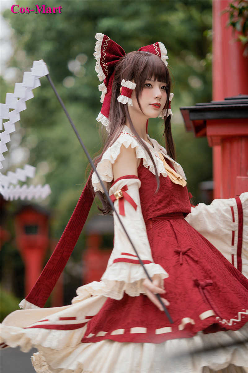 Game Touhou Project Hakurei Reimu Cosplay Costume Fashion Gorgeous Uniforms Female Activity Party Role Play Clothing S-XL Y0913