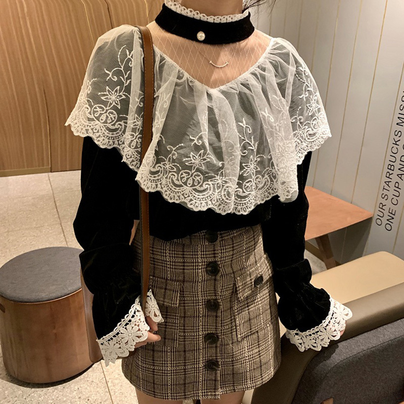 2021 New Women Lace Patchwork Blouse Female Spring Autumn Hollow Out Vintage Long Sleeve Veet Shirt Ladies Tops Sexy Blouses Gpeo, Pink
2021 New Women Lace Patchwork Blouse Female Spring Autumn Hollow Out Vintage Long Sleeve Veet Shirt Ladies Tops Sexy Blouses Gpeo, Pink