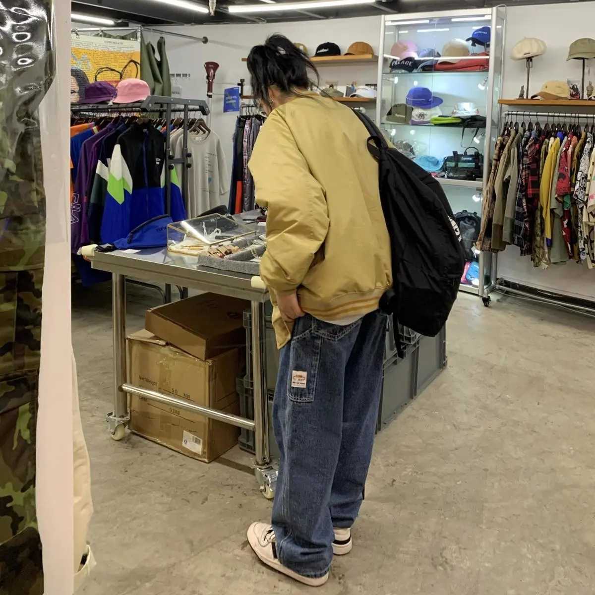 Baggy Streetwear Harajuku Wide Leg Cargo Pockets Jeans Women Casual High Waist Goth Aesthetic Korean Punk Denim Trousers Female 210922