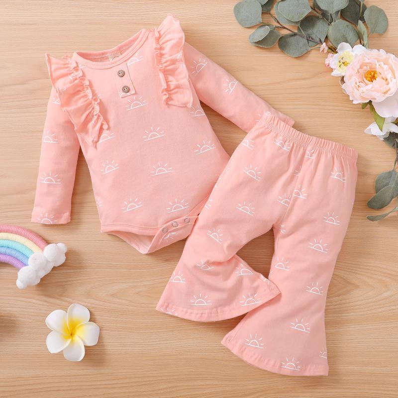 Clothing Sets 3-18M Autumn Baby Girls Clothes Set Long Sleeve Ruffles Sun Print Bodysuit + Flare Pants Infant Outfit Suit Spring Girl, White
Clothing Sets 3-18M Autumn Baby Girls Clothes Set Long Sleeve Ruffles Sun Print Bodysuit + Flare Pants Infant Outfit Suit Spring Girl, White