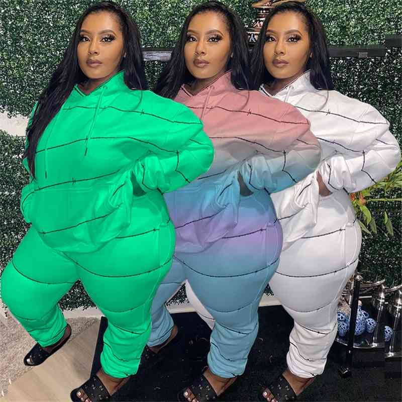 New 2021 summer large women's Pullover two piece set, White