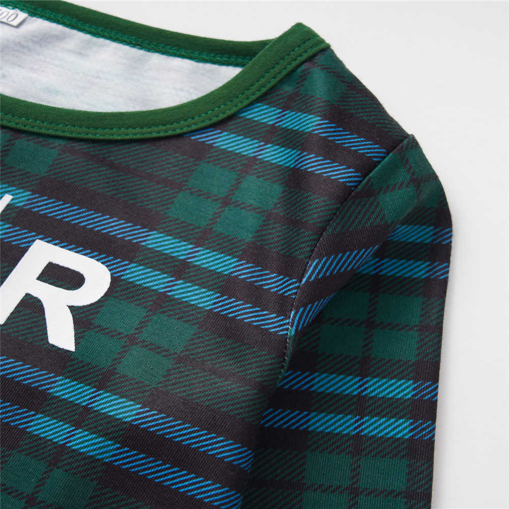 Arrival Autumn and Spring Boy Plaid Long Sleeve Suit for Kids Sets Home Wear Baby Clothing 210528