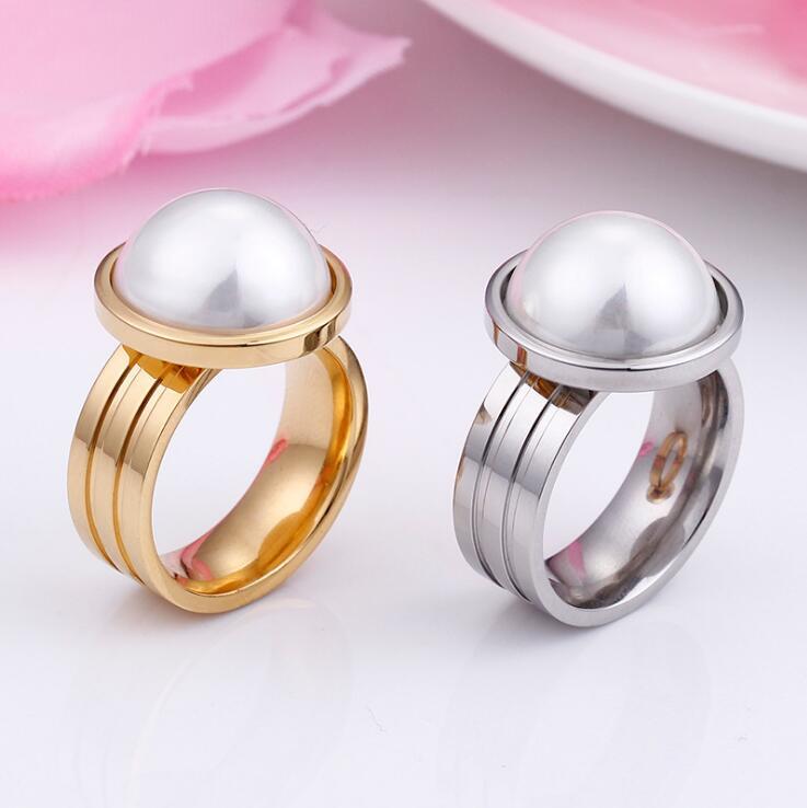 Wedding Rings Dubai Gold Color Stainless Steel Simulated-Pearl Classic Lovely Princess High-end Lady Women Accessory
Wedding Rings Dubai Gold Color Stainless Steel Simulated-Pearl Classic Lovely Princess High-end Lady Women Accessory