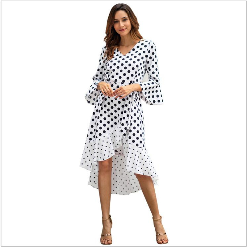 Women Sexy V-Neck Full Flare Midi Dress Vintage Polka Dot Female Asymmetrical Dress Casual Sashes Lady V-Neck Dress, Black;gray
Women Sexy V-Neck Full Flare Midi Dress Vintage Polka Dot Female Asymmetrical Dress Casual Sashes Lady V-Neck Dress, Black;gray