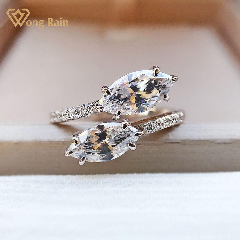 Cluster Rings Wong Rain 100% 925 Sterling Silver Marquise Cut Created Moissanite Wedding Engagement Women Fine Jewelry Gift Wholesale, Golden;silver
Cluster Rings Wong Rain 100% 925 Sterling Silver Marquise Cut Created Moissanite Wedding Engagement Women Fine Jewelry Gift Wholesale, Golden;silver