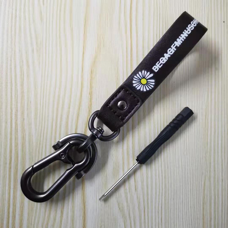 Creative Boutique Car KeyRings Personalized Color Printing Real Super Fiber Leather Waist Hanging Car Accessories