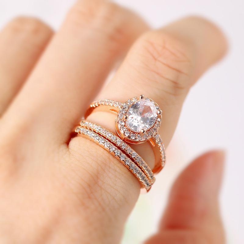 Cluster Rings Engagement Ring Set For Women Rose Gold + Cubic Zirconia Crystal Wedding Marriage Bride Accessories Jewelry 2021 SR077, Golden;silver
Cluster Rings Engagement Ring Set For Women Rose Gold + Cubic Zirconia Crystal Wedding Marriage Bride Accessories Jewelry 2021 SR077, Golden;silver