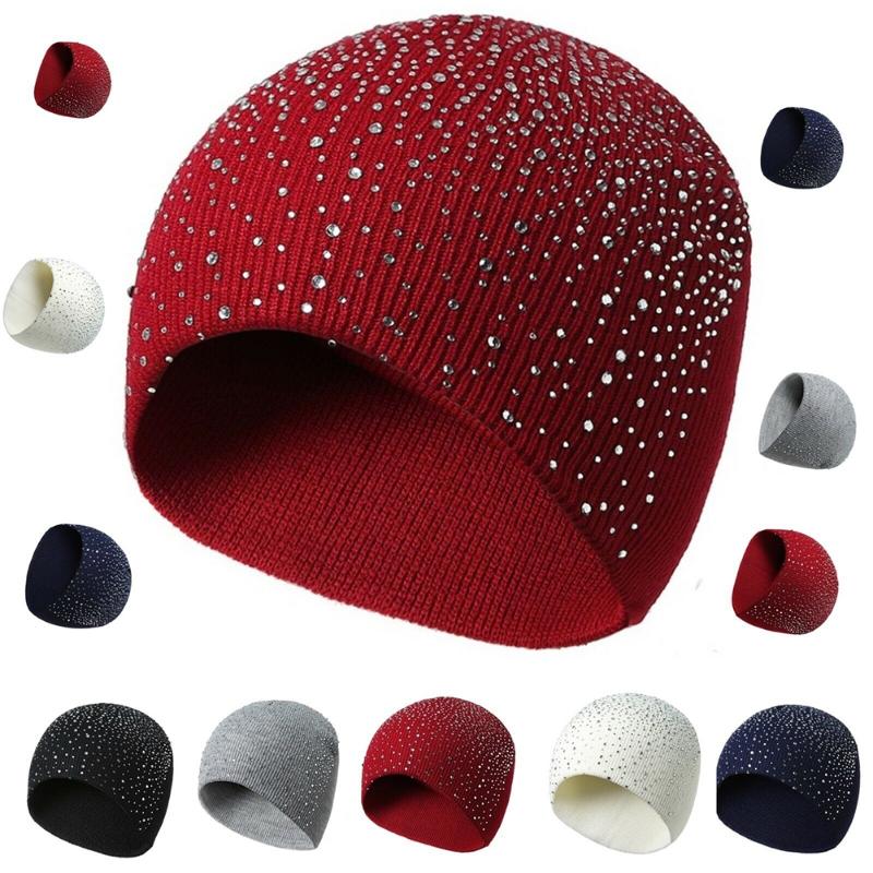 Beanie/Skull Caps Women Girls Fashion Rhinestone Winter Warm Knit Casual Beanie Hat Ski Cap, White
Beanie/Skull Caps Women Girls Fashion Rhinestone Winter Warm Knit Casual Beanie Hat Ski Cap, White