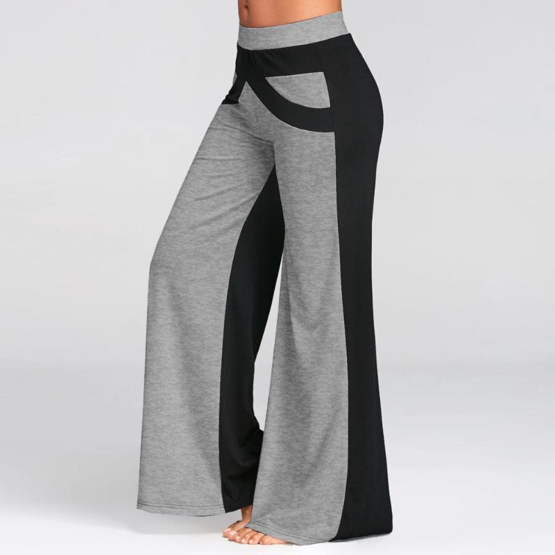 Women Patchwork Pants Bell Bottoms Flare Trousers High Waist Wide Leg sports pants ladies Elastic Waist Loose trousers, Grey
Women Patchwork Pants Bell Bottoms Flare Trousers High Waist Wide Leg sports pants ladies Elastic Waist Loose trousers, Grey