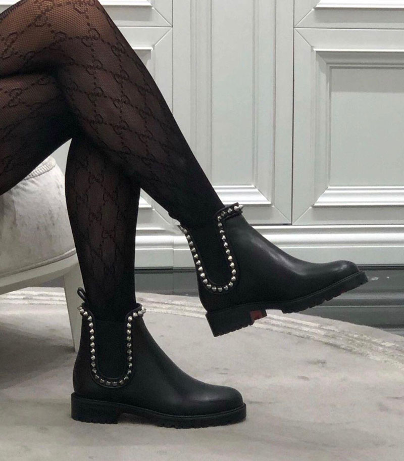 Famous Design Lug Sole Red Bottom Capahuttas Ankle Boots Women Booty Black Genuine Leather Ladies Bottes Luxurious Brands Red Sole Booties
Famous Design Lug Sole Red Bottom Capahuttas Ankle Boots Women Booty Black Genuine Leather Ladies Bottes Luxurious Brands Red Sole Booties