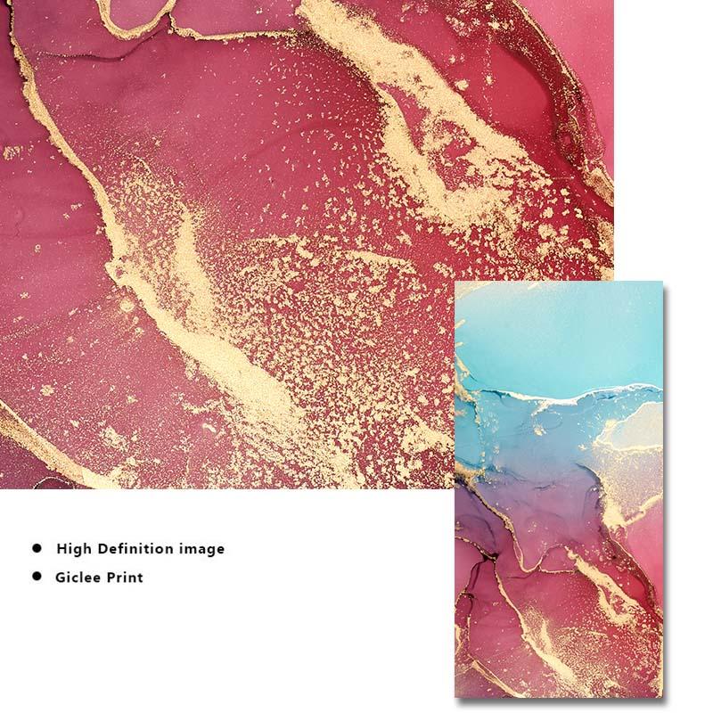 Mix Color Marble Vein Poster Abstract Canvas Painting Wall Art Pictures Print Home Decoration For Living Room Home Decor