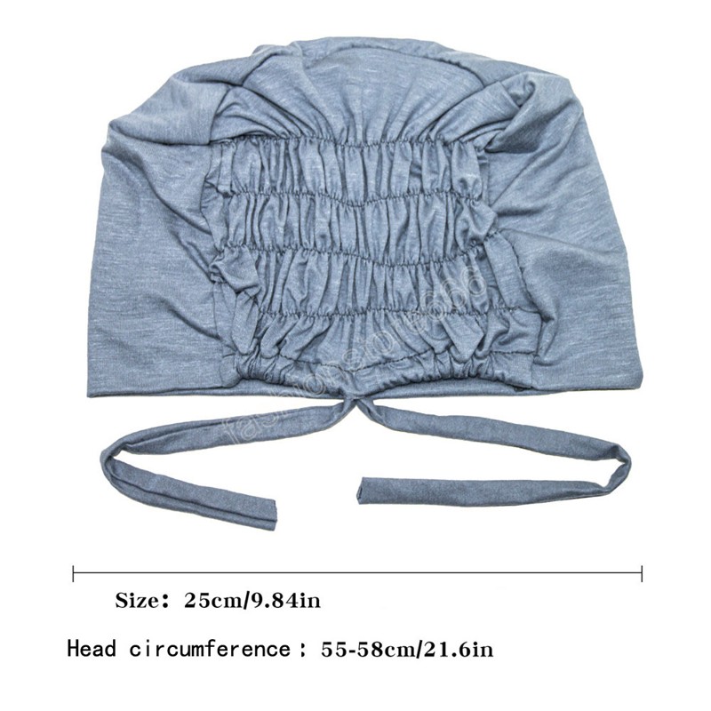 Fashion Muslim Inner Cap Stretch Hijab With Rope Adjustable Women Underscarf Solid Color Islamic Turban Headwear