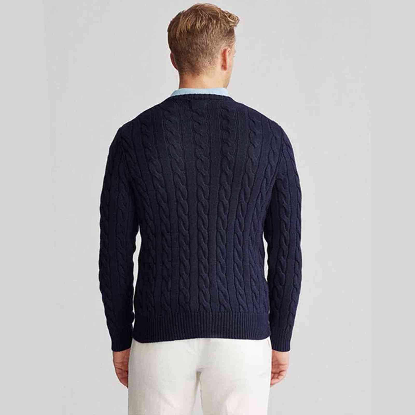 Autumn Winter Men Wool Masculina Ralp Small Horse Pullover Fashion Casual Pull Homme Men's Sweater 211102