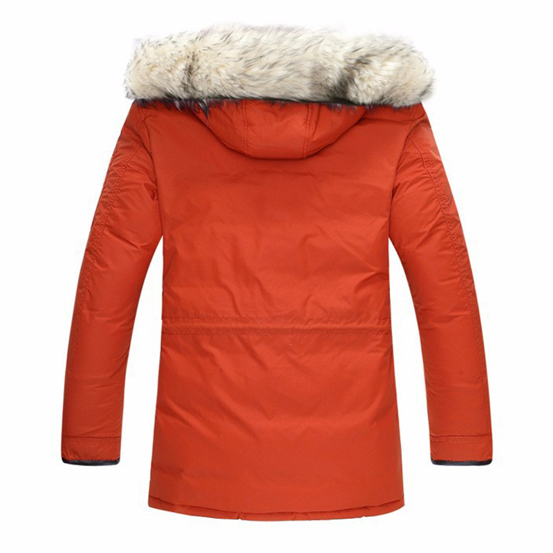 Winter Warm Men's White Duck Down Jacket Fashion Casual Big Fur Collar Thicken Hooded Jackets and Coats Male Beige White 201225