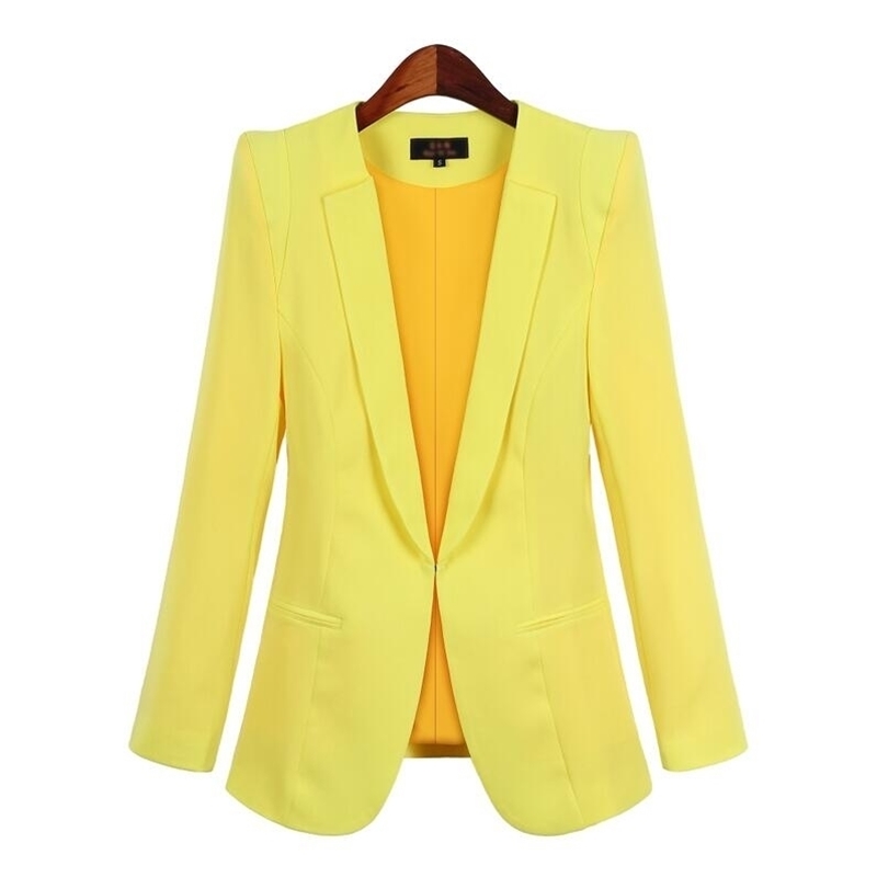 New Plus Size Womens Business Suits Spring Autumn Allmatch women Blazers Jackets Short Slim longsleeve Blazer Women Suit T200319