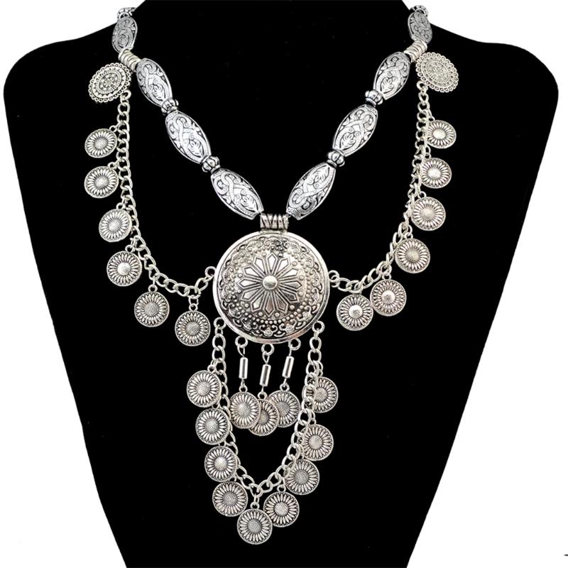 Chokers Bohemian Big Chunky Coin Tassel Choker Necklaces For Women Vintage Silver Gold Color Metal Necklace Party Gift Collier Femme
Chokers Bohemian Big Chunky Coin Tassel Choker Necklaces For Women Vintage Silver Gold Color Metal Necklace Party Gift Collier Femme