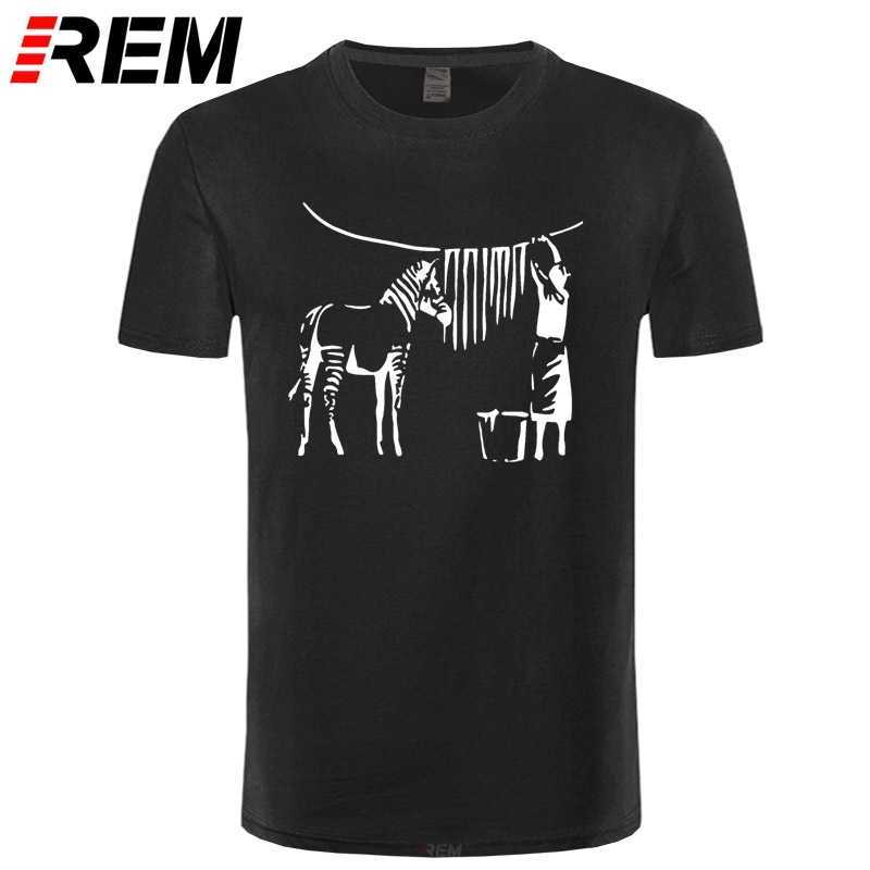 banksy zebra t shirt Print Short Sleeve S-3xl Normal Gift Fashion summer Pictures 210629