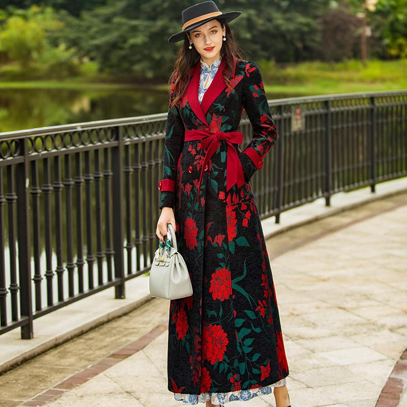 Women' Trench Coats Autumn Winter Jacquard Long Coat Florals Plus Size Luxury England Style Women Outwear Full Length Jacket DZ1513, As picture
Women' Trench Coats Autumn Winter Jacquard Long Coat Florals Plus Size Luxury England Style Women Outwear Full Length Jacket DZ1513, As picture