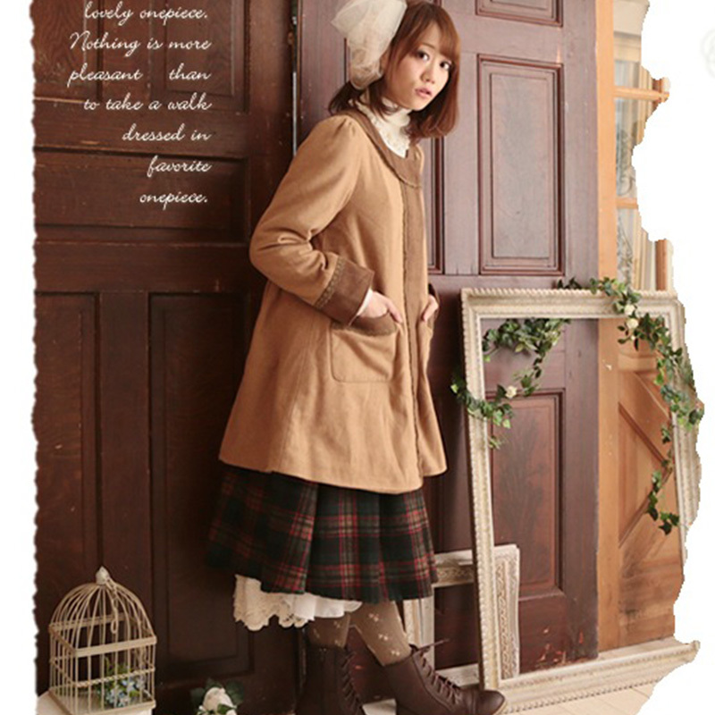 Japanese Mori Girl Spring Vintage Plaid Skirt Women Clothing Retro Mid Calf Harajuku Elastic Waist Female Lovely Skirts V052 210309